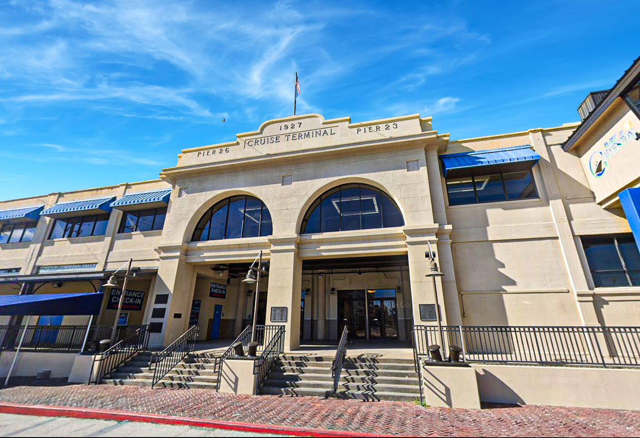 Exterior view of Galveston cruise terminal where Kilgore upgraded plumbing systems for modern operations